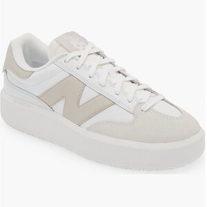 New Balance CT302 White and Tan Sneakers